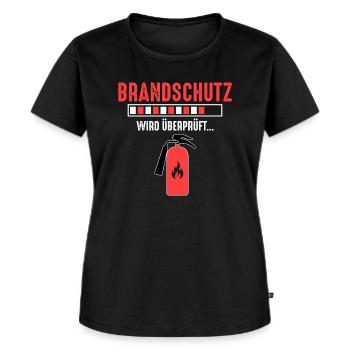 Brandschutz überprüft Brandschutzbeauftragter - Frauen Premium Bio T-Shirt - Schwarz - Vorne - Selfina (174cm)