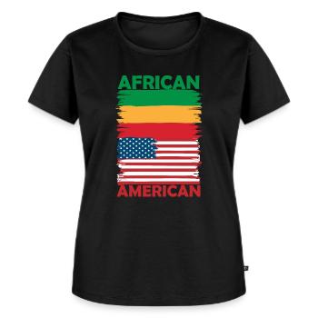 African-American Pride Flag Fusion - Women's Premium Organic T-shirt - black - Front - Selfina (174cm)
