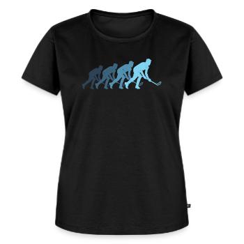 Floorball Unihockey vintage Floorball Spieler - Frauen Premium Bio T-Shirt - Schwarz - Vorne - Selfina (174cm)
