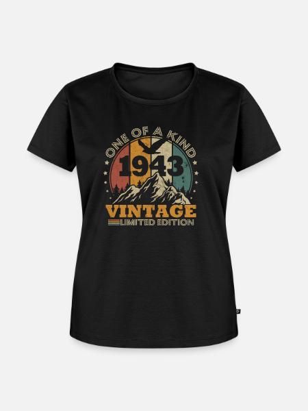 Vintage 1943 Anniversary Vintage Retro Gift - Ekologiczna damska koszulka Premium - czarny