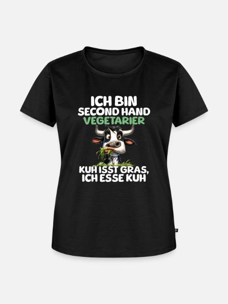 Second Hand Vegetarier - Frauen Premium Bio T-Shirt - Schwarz