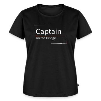 Capitaine sur le pont - T-shirt Premium bio Femme - noir - Devant - Selfina (174cm)