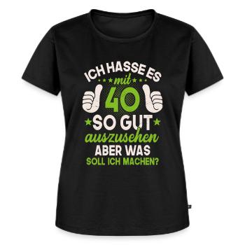 40 Jahre Spruch lustig 40. Geburtstag Geschenk - Frauen Premium Bio T-Shirt - Schwarz - Vorne - Selfina (174cm)