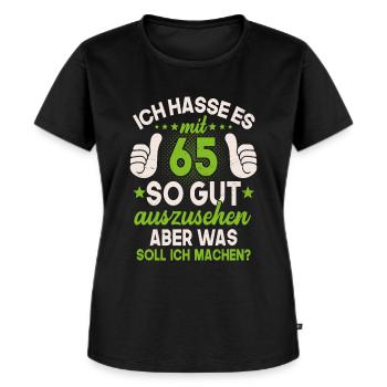 65 Jahre Spruch lustig 65 Geburtstag Geschenk - Frauen Premium Bio T-Shirt - Schwarz - Vorne - Selfina (174cm)
