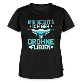 Mir Reicht's Ich Geh Drohne Fliegen RC Drohne Quad - Frauen Premium Bio T-Shirt - Schwarz - Vorne - Selfina (174cm)