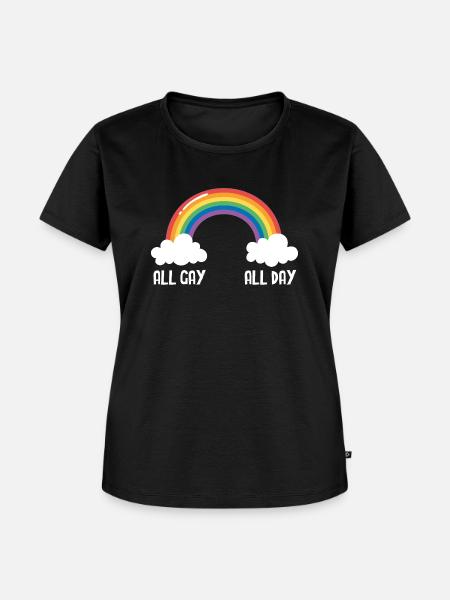 All Gay All Day - Frauen Premium Bio T-Shirt - Schwarz