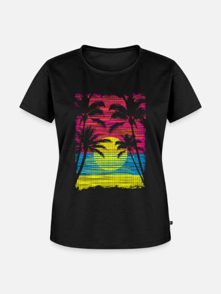 Sunset Paradise - Frauen Premium Bio T-Shirt - Schwarz