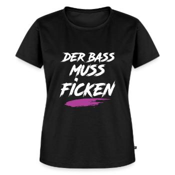Der Bass Muss F***** Festival - Frauen Premium Bio T-Shirt - Schwarz - Vorne - Selfina (174cm)