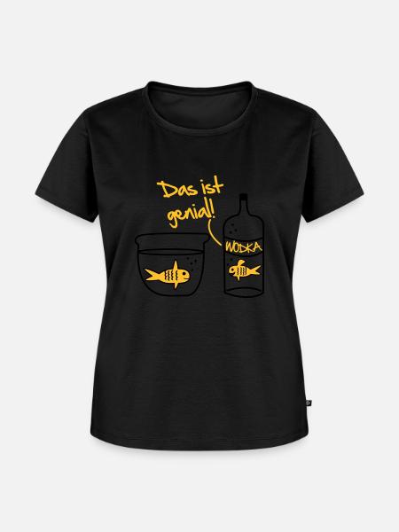 Goldfisch Wodka Design - Frauen Premium Bio T-Shirt - Schwarz