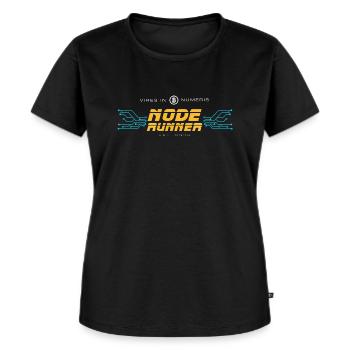 Bitcoin Node Runner | Est. 2009 - Frauen Premium Bio T-Shirt - Schwarz - Vorne - Selfina (174cm)