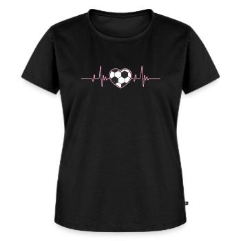 Herzschlag Fußball Fußballspielerinnen Frauen - Frauen Premium Bio T-Shirt - Schwarz - Vorne - Selfina (174cm)