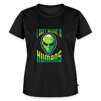 Alien Außerirdischer Ufo lustiger Spruch Geschenk - Frauen Premium Bio T-Shirt - Schwarz - Vorne - Selfina (174cm)