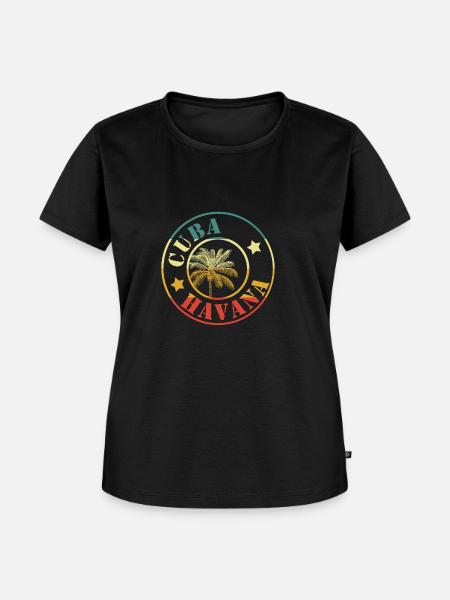 cuba habana retro circle - Frauen Premium Bio T-Shirt - Schwarz