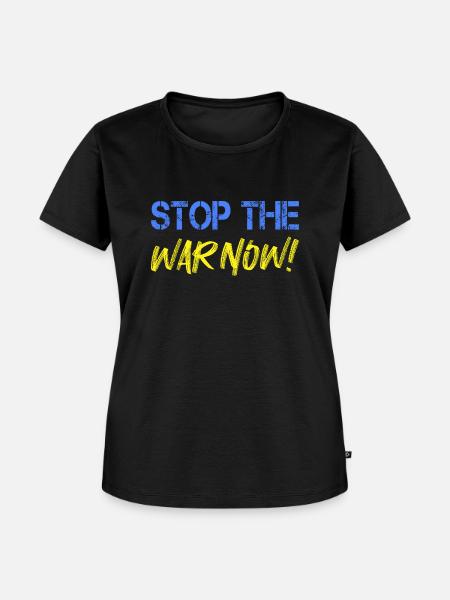 Stop the War Now! - Frauen Premium Bio T-Shirt - Schwarz