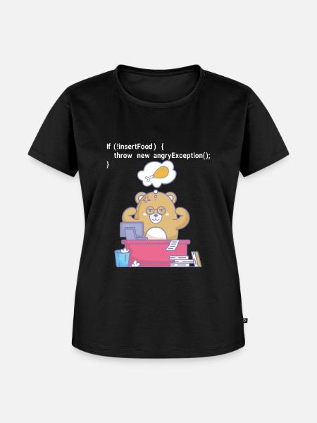 Hungrig programmieren - Frauen Premium Bio T-Shirt - Schwarz