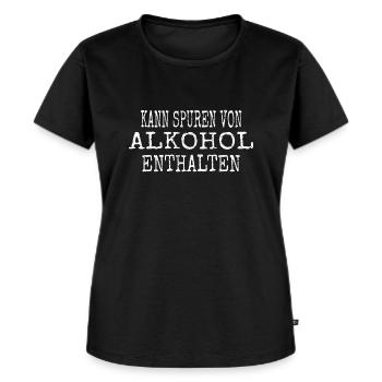 Party Spruch Kann Spuren Von Alkohol Enthalten JGA - Frauen Premium Bio T-Shirt - Schwarz - Vorne - Selfina (174cm)