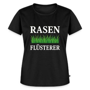 Rasenflüsterer Lustiger Gärtner Spruch - Frauen Premium Bio T-Shirt - Schwarz - Vorne - Selfina (174cm)