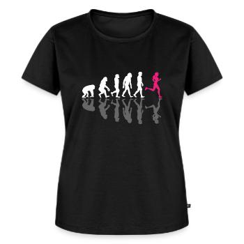 Laufen Läuferin Evolution Jogging Pink Joggerin - Frauen Premium Bio T-Shirt - Schwarz - Vorne - Selfina (174cm)