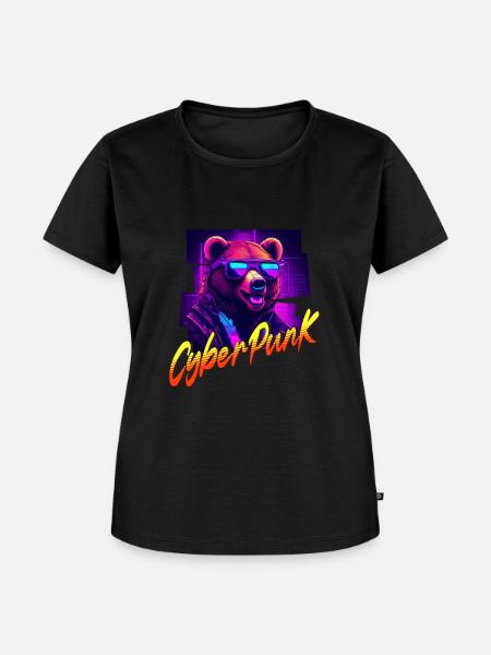 Cyberpunk-Bär - Frauen Premium Bio T-Shirt - Schwarz