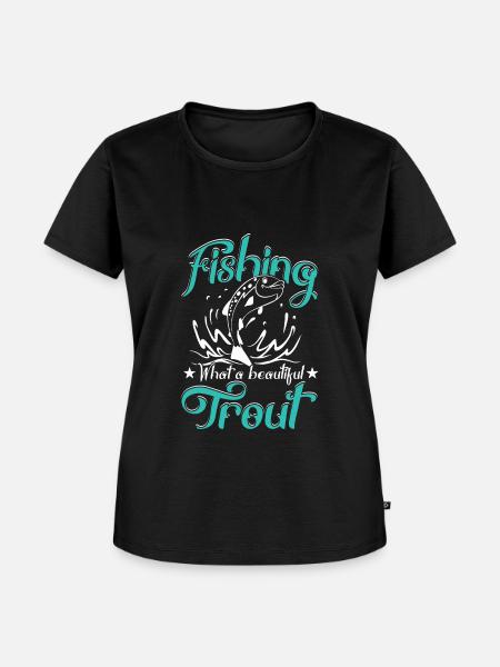 Angeln Thoughts - Frauen Premium Bio T-Shirt - Schwarz
