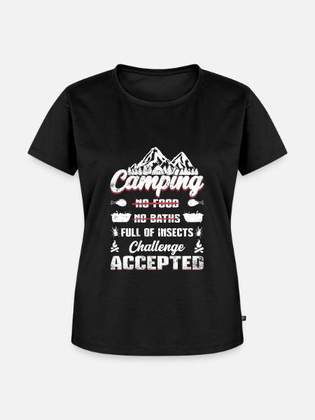 camping Challenge accepted - Frauen Premium Bio T-Shirt - Schwarz