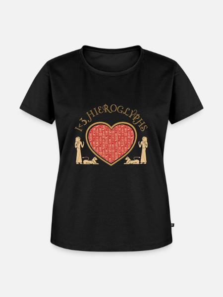 Ich <3 Hieroglyphen - Frauen Premium Bio T-Shirt - Schwarz