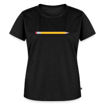 yellow pencil with red eraser - Women's Premium Organic T-shirt - black - Front - Selfina (174cm)