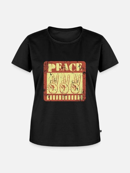 Peace Frieden Hippie Festival - Frauen Premium Bio T-Shirt - Schwarz