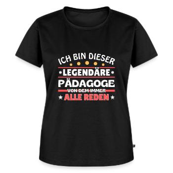 Ich bin dieser legendäre Pädagoge - Frauen Premium Bio T-Shirt - Schwarz - Vorne - Selfina (174cm)