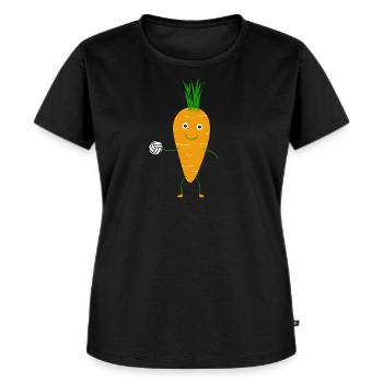 Wortel Wortel Volleyball Vegetable Vegan Vegetarisch - Vrouwen Premium Bio T-shirt - zwart - Voor - Selfina (174cm)