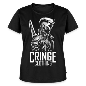 Cyberpunk Shadow Warrior - Frauen Premium Bio T-Shirt - Schwarz - Vorne - Selfina (174cm)