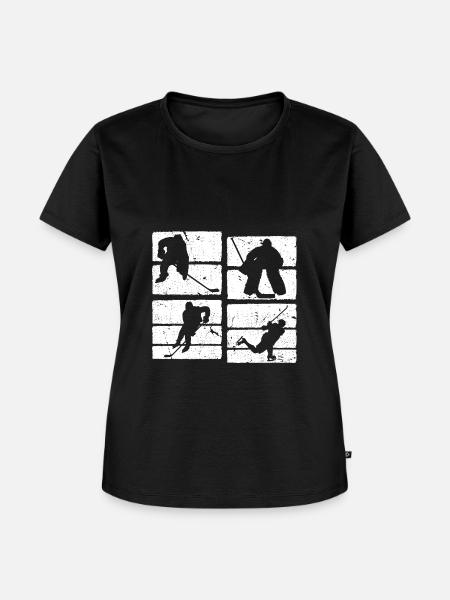 Distressed Ice Hockey - Frauen Premium Bio T-Shirt - Schwarz