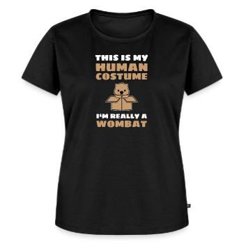 Wombat - Frauen Premium Bio T-Shirt - Schwarz - Vorne - Selfina (174cm)