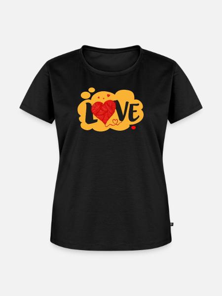 LOVE wool - Frauen Premium Bio T-Shirt - Schwarz