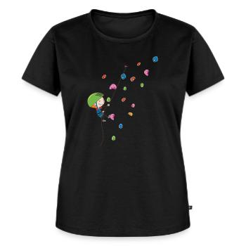 Klettern Indoor Kinder Kletterwand Bouldern - Frauen Premium Bio T-Shirt - Schwarz - Vorne - Selfina (174cm)