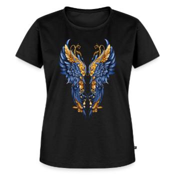 Ukraine Angel Wings Slava Ukraini - Women's Premium Organic T-shirt - black - Front - Selfina (174cm)