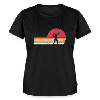 tennis - Frauen Premium Bio T-Shirt - Schwarz - Vorne - Selfina (174cm)