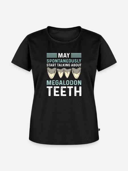 Megalodonzahn-jagd. Haifischzahn Fossilienzahn - Frauen Premium Bio T-Shirt - Schwarz