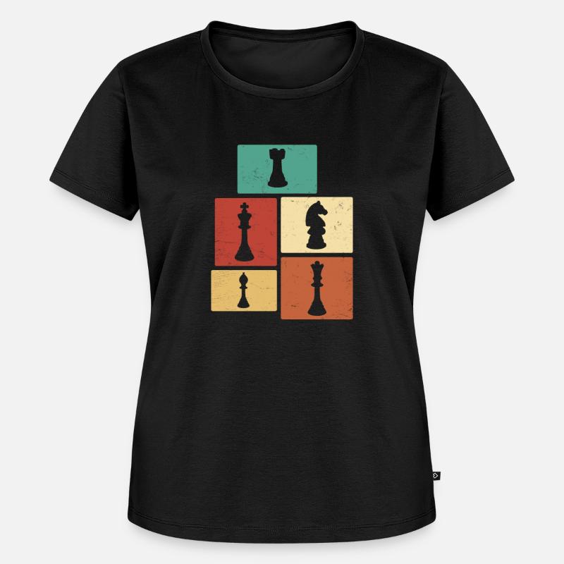 Chess Pieces Chessboard Chess Player Vintage - Women's Premium Organic T-shirt - black