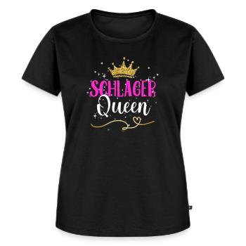 Schlager Queen Schlagerparty Schlager Outfit Krone - Frauen Premium Bio T-Shirt - Schwarz - Vorne - Selfina (174cm)