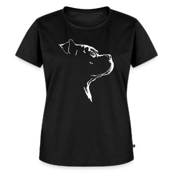 Staffordshire Bullterrier Hunde Hund Wilsigns - Frauen Premium Bio T-Shirt - Schwarz - Vorne - Selfina (174cm)