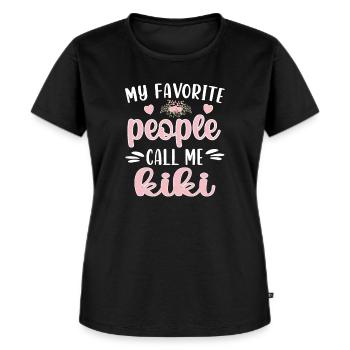 Kiki Grand-mère Appréciation Fête des mères Kiki Grand-mère - T-shirt Premium bio Femme - noir - Devant - Selfina (174cm)