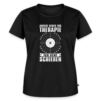 Sportschießen Sportschütze Schießsport Geschenk - Frauen Premium Bio T-Shirt - Schwarz - Vorne - Selfina (174cm)