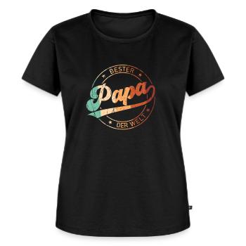 Bester Papa Der Welt Geschenk Superheld Vatertag - Frauen Premium Bio T-Shirt - Schwarz - Vorne - Selfina (174cm)
