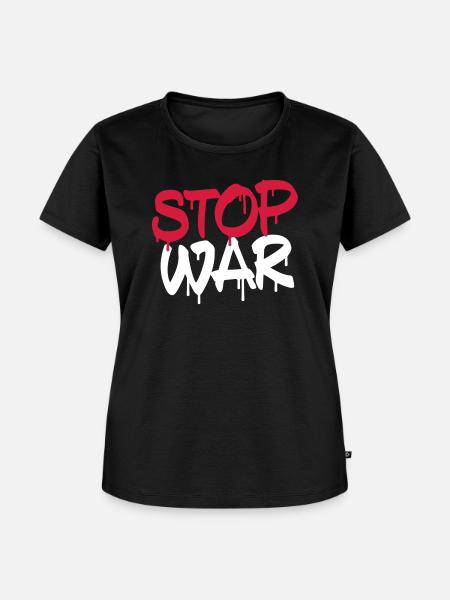 STOP WAR - Frauen Premium Bio T-Shirt - Schwarz