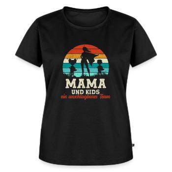 Team Super Mama und Kinder Muttertag - Frauen Premium Bio T-Shirt - Schwarz - Vorne - Selfina (174cm)