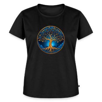 Arbre celtique nordique Arbre de vie Arbre de vie - T-shirt Premium bio Femme - noir - Devant - Selfina (174cm)