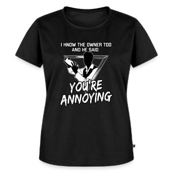 Mixologe Ich kenne den Besitzer auch für Mendrink Mixin - Frauen Premium Bio T-Shirt - Schwarz - Vorne - Selfina (174cm)