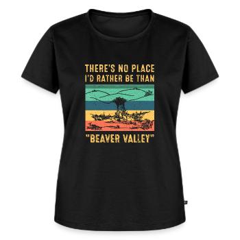 Vintage Il n’y a pas d’endroit où je préfère être que castor - T-shirt Premium bio Femme - noir - Devant - Selfina (174cm)