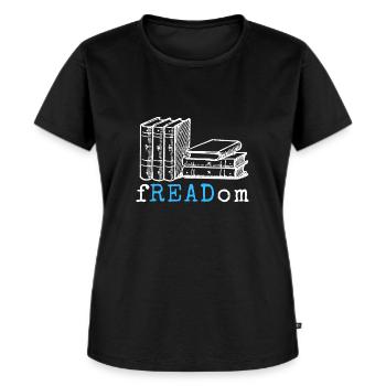 Vintage Retro fREADom Idee I Read Banned Booksavid - Frauen Premium Bio T-Shirt - Schwarz - Vorne - Selfina (174cm)